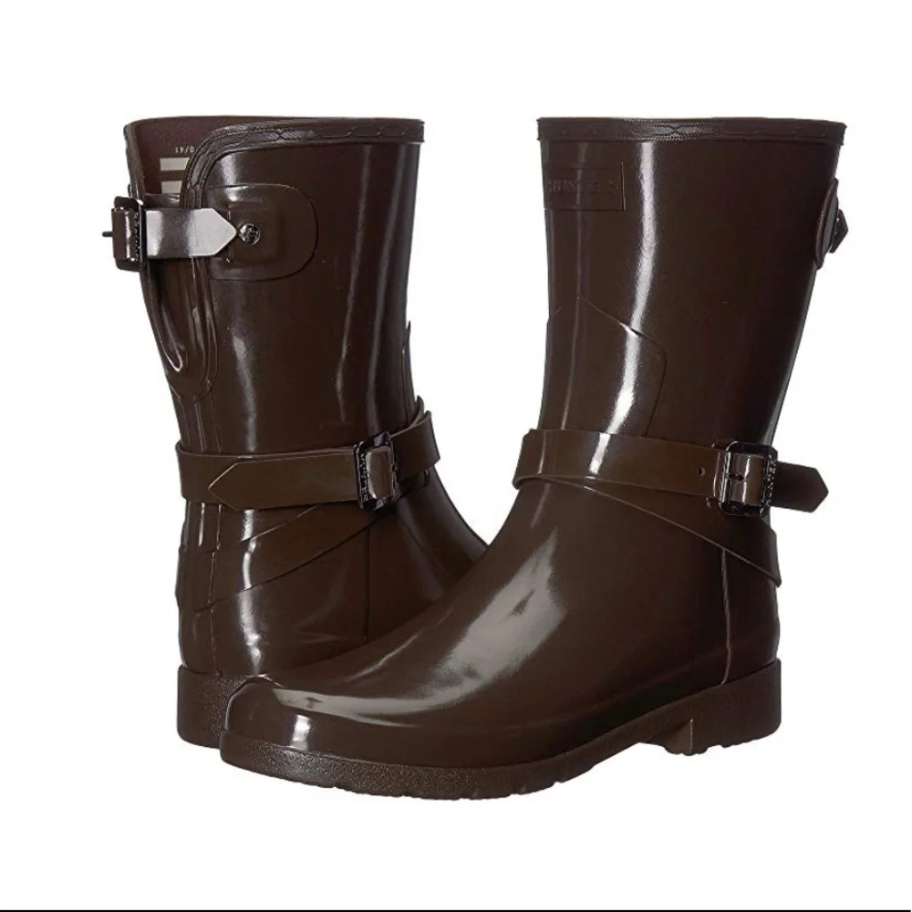 Hunter Adjustable Short Ankle Strap Gloss Boots
